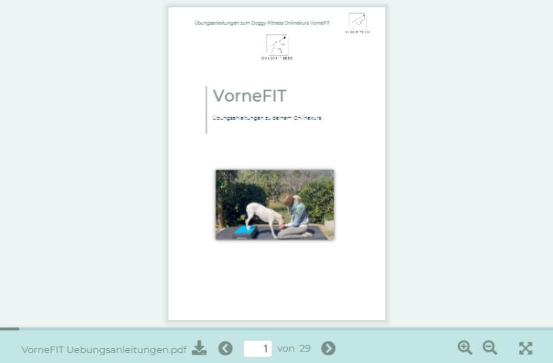 martina flocken - doggy fitness - hundephysio - hundefitness - vornefit übungsanleitungen für das training der vorderbeine beim hund