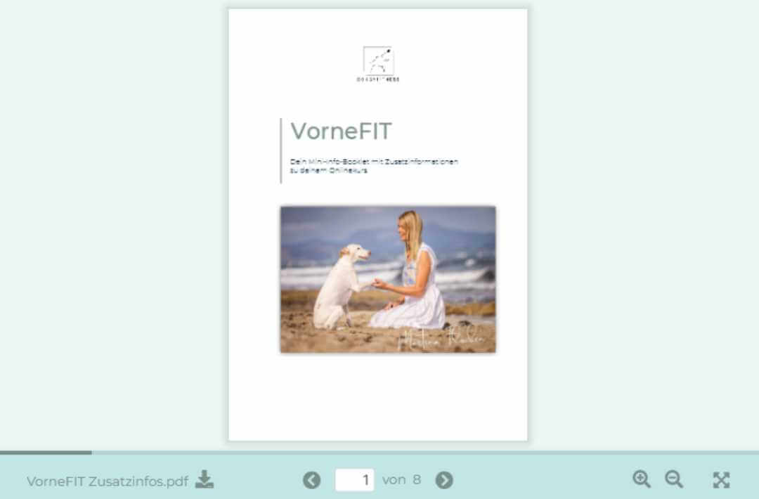 martina flocken - doggy fitness - hundephysio - hundefitness - arthrosefit kurs booklet für hunde mit arthrose