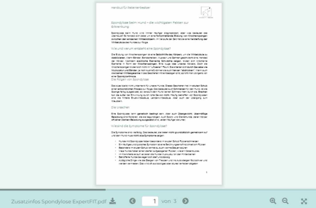 martina flocken - doggy fitness - hundephysio - hundefitness - expertfit online kurs für hundefitness für tiertherapeuten - kursinhalt handouts