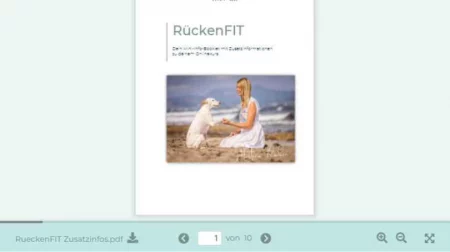 martina flocken - doggy fitness - hundephysio - hundefitness - pdf cover rueckenfit zusatzinfos im rückenfit online kurs